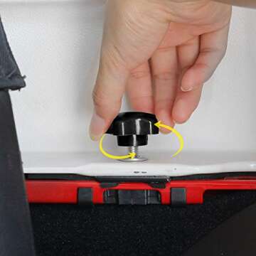 JeCar 8 Hardtop Quick Removal Bolts Thumb Screws & 8 D Ring Tie Down Anchors Compatible with Jeep Wrangler 2007-2023 JK JKU JL JLU Sports Sahara Rubicon X Unlimited 2 4 Door Accessories, Black