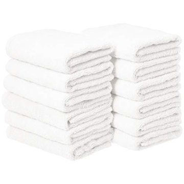 Amazon Basics Cotton Hand Towels 12-Pack Soft Absorbent