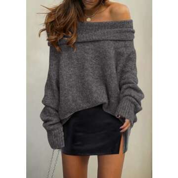 PRETTYGARDEN Women's Sweaters Spring Off The Shoulder Pullover