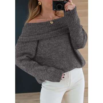 PRETTYGARDEN Off-Shoulder Sweater for Women