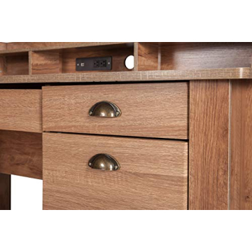 Stylish OneSpace Eleanor Executive Desk with USB Hub