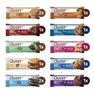 Quest Nutrition Ultimate Variety Pack Protein Bars, High Protein, Low Carb, Gluten Free, Keto Friend...
