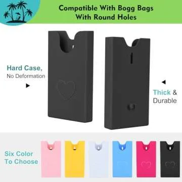 Raymall Phone Holder for Bogg Bag, Universal ABS Hard Plastic Phone Case Holder Accessories for Original/Baby Bogg Bag, Also Compatible with L/XL Simple Modern Beach Tote (Black)