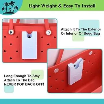 Raymall Phone Holder for Bogg Bag, Universal ABS Hard Plastic Phone Case Holder Accessories for Original/Baby Bogg Bag, Also Compatible with L/XL Simple Modern Beach Tote (Black)