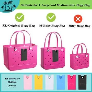 Raymall Phone Holder for Bogg Bag, Universal ABS Hard Plastic Phone Case Holder Accessories for Original/Baby Bogg Bag, Also Compatible with L/XL Simple Modern Beach Tote (Black)