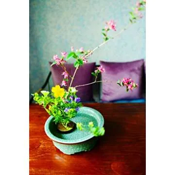 SVY Japanese Kenzan Ikebana Flower Arranger, Diameter 3¼ Inches, Kenzan Flower Frog with Needle Cal...