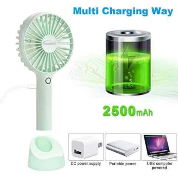 Portable YIHUNION Mini Handheld Fan - 4 Speed, USB Rechargeable