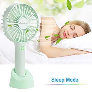 Portable YIHUNION Mini Handheld Fan - 4 Speed, USB Rechargeable