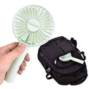Portable YIHUNION Mini Handheld Fan - 4 Speed, USB Rechargeable