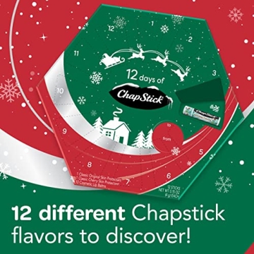 ChapStick Holiday Advent Calendar with 12 Lip Balms Gift Set