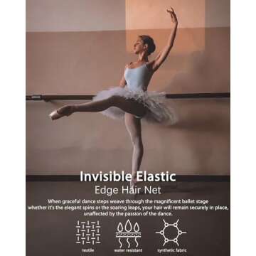 Smilco Hair Net 50 Pcs and 50 U Shaped Hair Pins Set, 20 Inches Hair Nets Elasticity Invisible Elast...