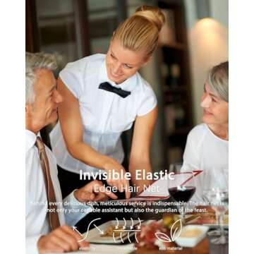 Smilco Hair Net 50 Pcs and 50 U Shaped Hair Pins Set, 20 Inches Hair Nets Elasticity Invisible Elastic Mesh for Food Service, Ballet Bun, Sleeping, Women and Wig (Brown)