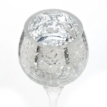 Hosley® 3 Crackle Metallic Glass Tealight Holders Set
