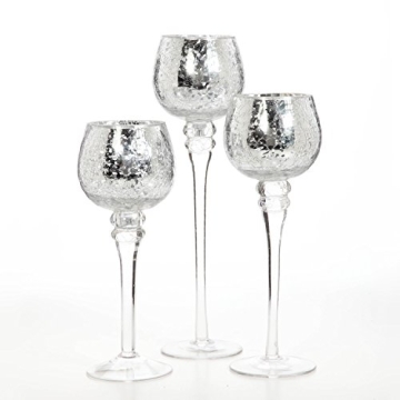 Hosley® 3 Crackle Metallic Glass Tealight Holders Set