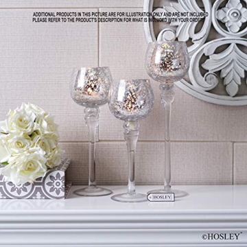 Hosley® 3 Crackle Metallic Glass Tealight Holders Set