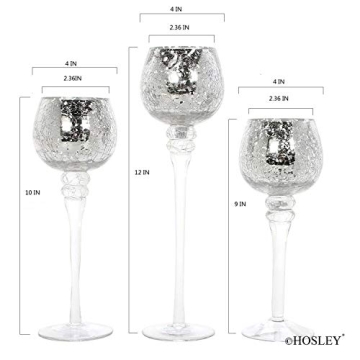 Hosley® 3 Crackle Metallic Glass Tealight Holders Set