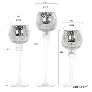 Hosley® 3 Crackle Metallic Glass Tealight Holders Set