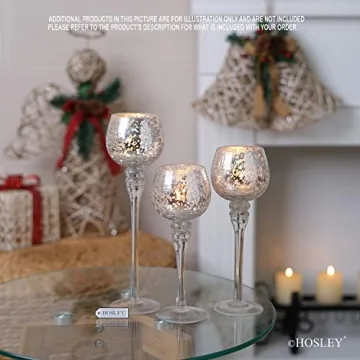Hosley® 3 Crackle Metallic Glass Tealight Holders Set