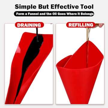 UPITAY Flexible Funnel for Easy Oil Changes and Cleanup
