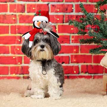 Pedgot 3 Pack Pet Christmas Headbands Dog Christmas Costume Headwear Assorted Styles Puppy Dog Fun Xmas Hair Accessory for Pet Party Holiday Christmas Party Supplies