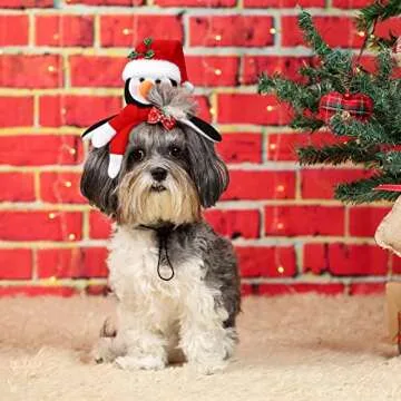 Pedgot 3 Pack Pet Christmas Headbands Dog Christmas Costume Headwear Assorted Styles Puppy Dog Fun Xmas Hair Accessory for Pet Party Holiday Christmas Party Supplies