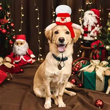 Pedgot 3 Pack Pet Christmas Headbands Dog Christmas Costume Headwear Assorted Styles Puppy Dog Fun Xmas Hair Accessory for Pet Party Holiday Christmas Party Supplies