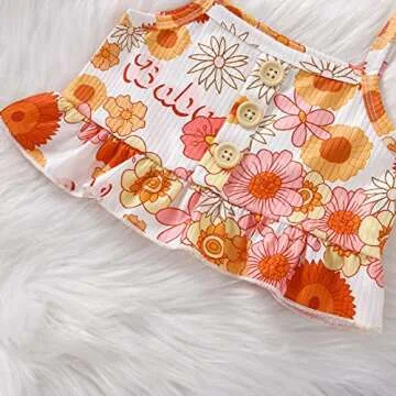 COORALLY Baby Girl Floral 2PCS Summer Outfit - Cute & Cozy