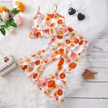 COORALLY Baby Girl Floral 2PCS Summer Outfit - Cute & Cozy