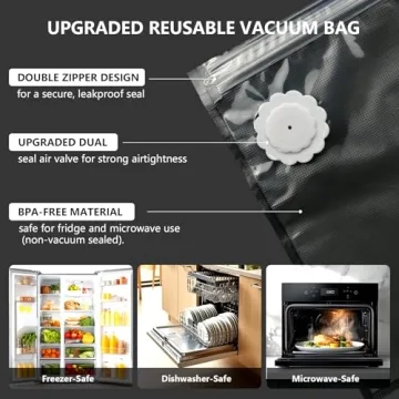 CNAOA Compact Vacuum Sealer with 30 Reusable Bags - White