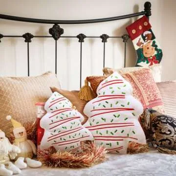 Shellwei Christmas Tree Cake Pillows - Cute Holiday Decor