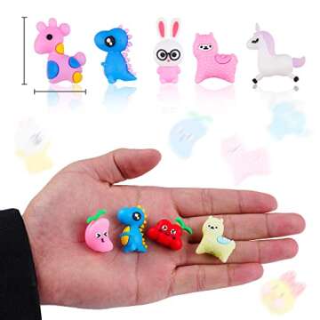 Kolewo4ever 100 Pieces Cartoon Pencil Toppers Animal Pencil Toppers Silicone Pencil Top Dinosaur Unicorn Pencil Caps for Kids School Classroom Supplies Party Favors