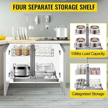 VEVOR Pull Out Blind Corner Cabinet with Soft Close