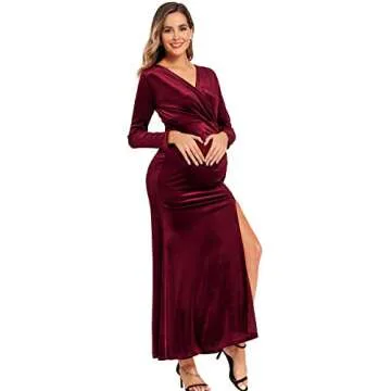 Babalet Velvet Maternity Evening Dress for Weddings