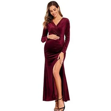 Babalet Velvet Maternity Evening Dress for Weddings
