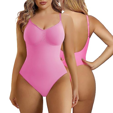 SHAPERX Low Back Bodysuit for Women - Comfortable Shapewear