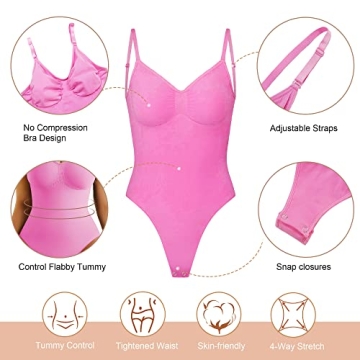 SHAPERX Low Back Tummy Control Bodysuit for Women