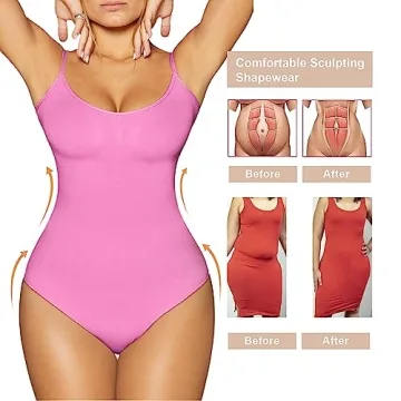 SHAPERX Low Back Tummy Control Bodysuit for Women