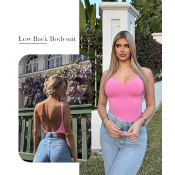 SHAPERX Low Back Tummy Control Bodysuit for Women