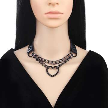 FM FM42 Adjustable Gothic Punk Choker Necklace