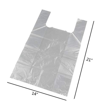 Hommp Handled T-Shirt Bags - 320 Clear Multi-Use Packs