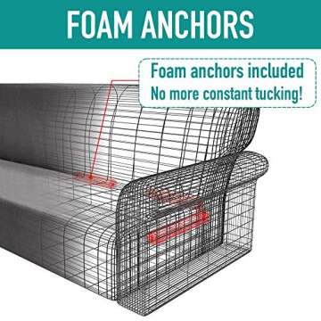 Rose Home Fashion Stretch Couch Covers for 3 Cushion Couch-Couch 1-Piece Covers for Sofa-Sofa Covers,Leather Couch Covers,Couch Covers for Dogs, Sofa Slipcover,Couch slipcover(Sofa: Dark Gray)