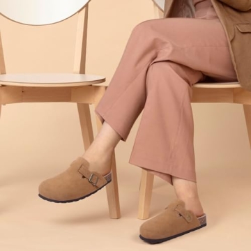 ODOLY Genuine Suede Clogs - Comfortable & Stylish Mules