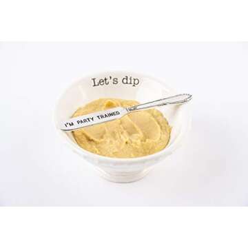 Mud Pie Circa Lets Dip Set, White 2" x 6"