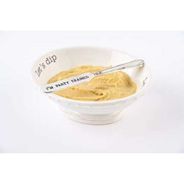 Mud Pie Circa Lets Dip Set, White 2" x 6"