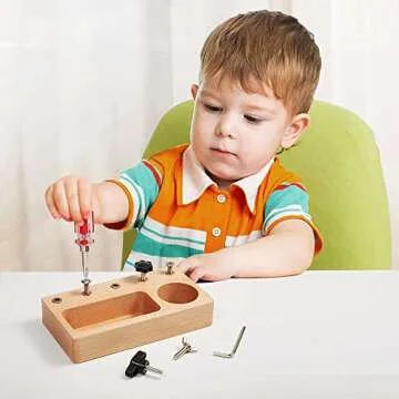 MONT PLEASANT Montessori Screw Driver Board for Kids Basic Skills Educational Learning Toys for 3 4 5 Year Old Kids Toddlers Sensory Toy Preschool Screw Sorter Game Wooden Toy