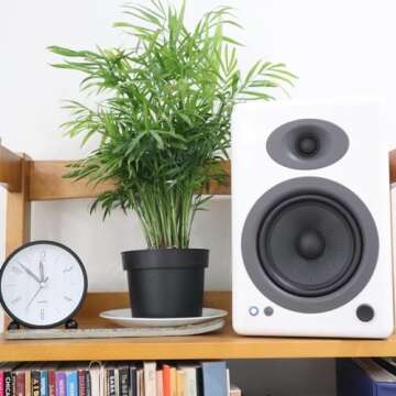 Audioengine A5 Powered Bookshelf Speakers - Premium 150W Stereo Speakers for Music, Gaming, Turntables, Home Theater Systems - Powerful Studio Monitors