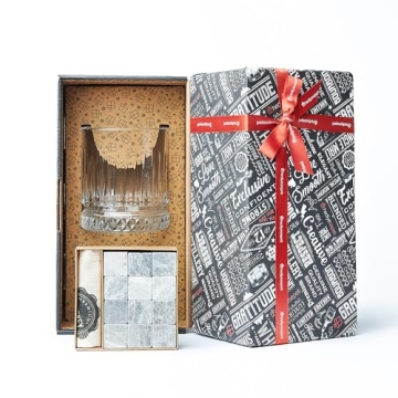 Elegant Whiskey Glass and Stones Set for Men Gifts