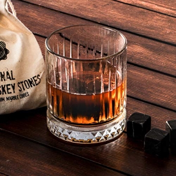 Elegant Whiskey Glass and Stones Set for Men Gifts