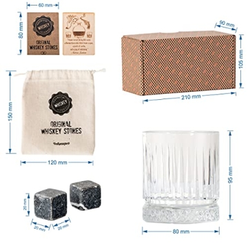 Elegant Whiskey Glass and Stones Set for Men Gifts