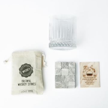 Elegant Whiskey Glass and Stones Set for Men Gifts